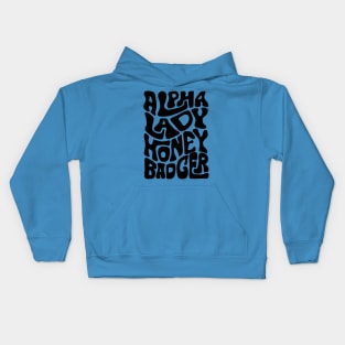 Alpha Lady Honey Badger Word Art Kids Hoodie